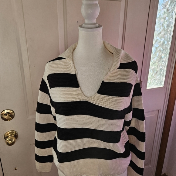 Sincerely Jules Sweater Striped XS black and white - Picture 2 of 3